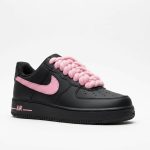 Pink Swoosh Custom Black Nike Air Force 1