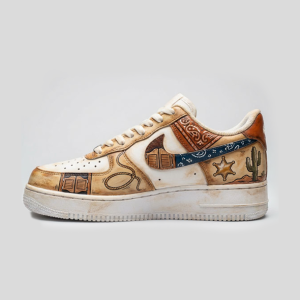 cow girls western custom Nike af1 sneakers