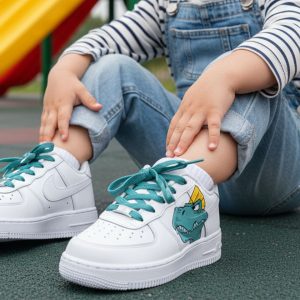 dinosaur kids custom sneakers af1