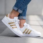 Custom Adidas Grand Court 2 – Gold Glitter Edition