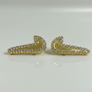 gold bling swoosh sneaker buckle charms