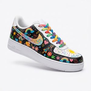 happy colourful custom nike sneakers