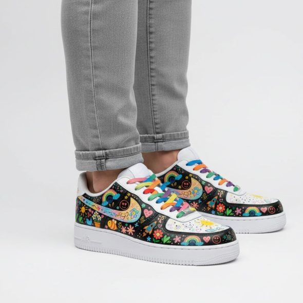 happy rainbow af1 sneakers