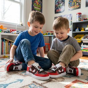 kids matching spiderman custom shoes. spidey on nikes