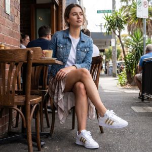 gold glitter adidas sneakers. womens fashion australia