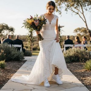 pearl swoosh bridal sneakers