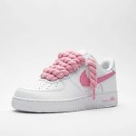 pink rope laces air force one sneakers