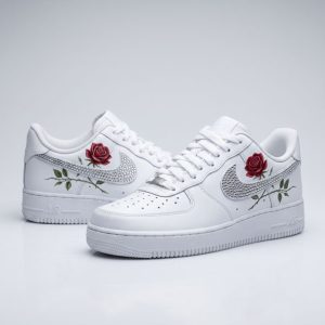 red rose crystal custom air force sneaker shoes