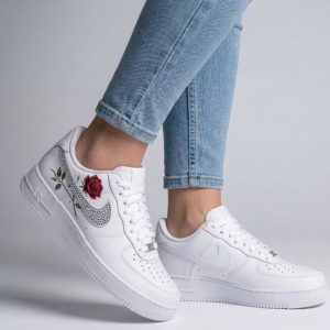rose and crystal nike af1 shoes