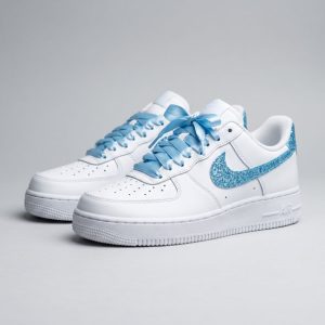 blue glitter af1 sneakers