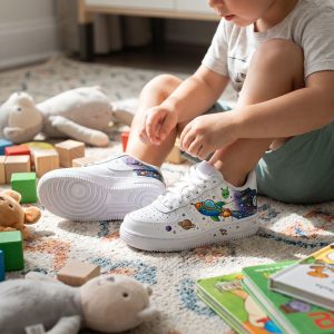 kids custom sneakers. Space ship nike af1