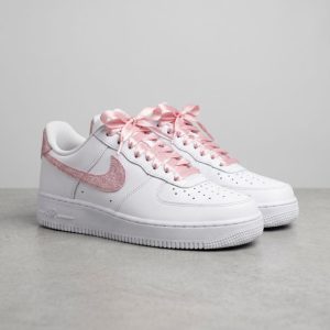 pink glitter swoosh nike af1