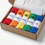 custom hand dyed adidas crew socks. personalised gift box