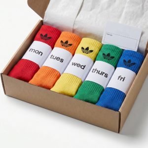 custom hand dyed adidas crew socks. personalised gift box
