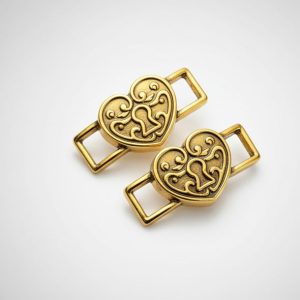 gold heart lock sneaker lace locks