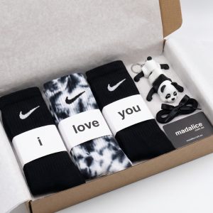Black white panda custom nike sock pack