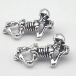 silver skeleton shoelace charms