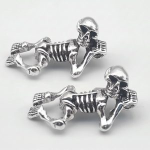 silver skeleton shoelace charms